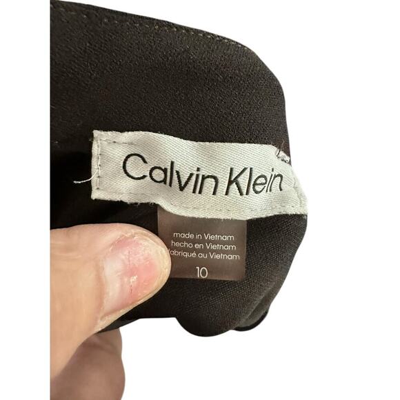 Calvin Klein Women's Black bow Tie Neck Long Sleeve Sheath Dress Size 10 - Picture 4 of 9